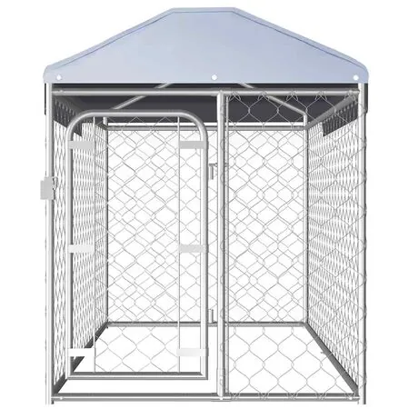  Padoc pentru câini de exterior cu acoperiș, 200 x 100 x 125 cm
