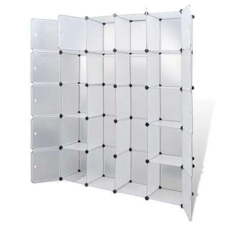  Dulap modular cu 14 compartimente alb 37 x 146 x 180,5 cm