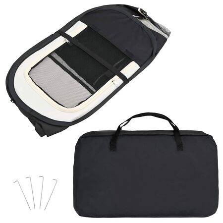  Țarc de câini pliabil cu sac de transport, negru, 125x125x61 cm