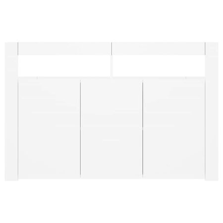  Servantă cu lumini LED, alb, 115,5x30x75 cm