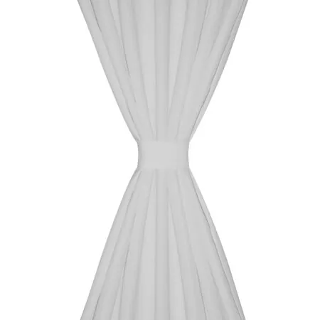 Draperii micro-satin cu bride, 140 x 245 cm, alb, 2 buc.