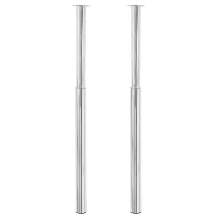 Picioare telescopice de masă cromate, 2 buc., 710 mm-1100 mm