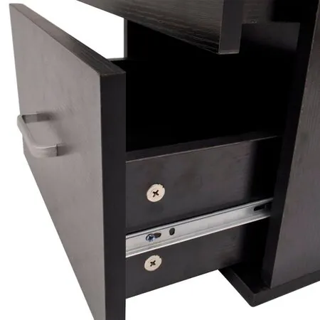  Set mobilier baie format din 9 piese cu chiuvete incluse, Negru
