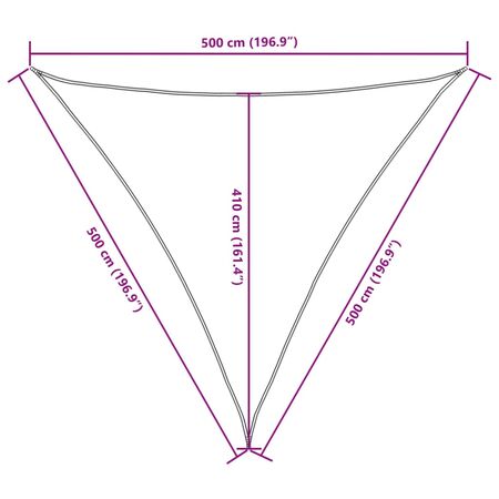  Parasolar din țesătură oxford, triunghiular, 5x5x5 m, antracit 