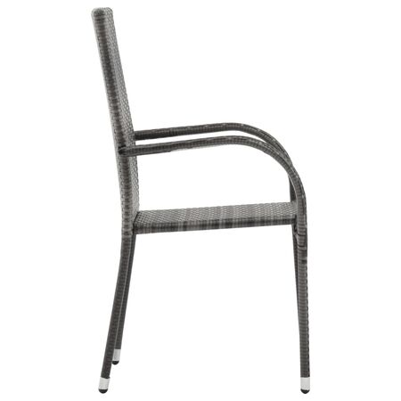  Set mobilier de grădină, 5 piese, gri, poliratan