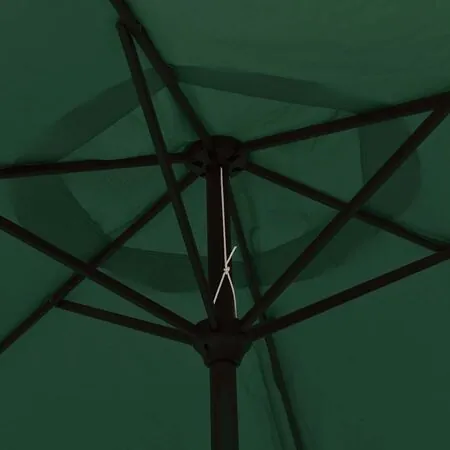  Umbrelă de soare de grădină în consolă cu LED, verde, 3 m