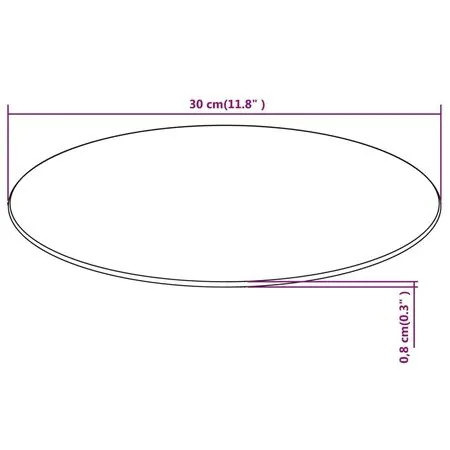  Blat de masă din sticlă securizată, rotund, 300 mm