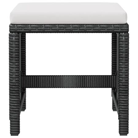  Set mobilier de exterior, 9 piese negru, poliratan, lemn acacia