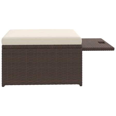  Set mobilier de grădină cu perne, 4 piese, maro, poliratan