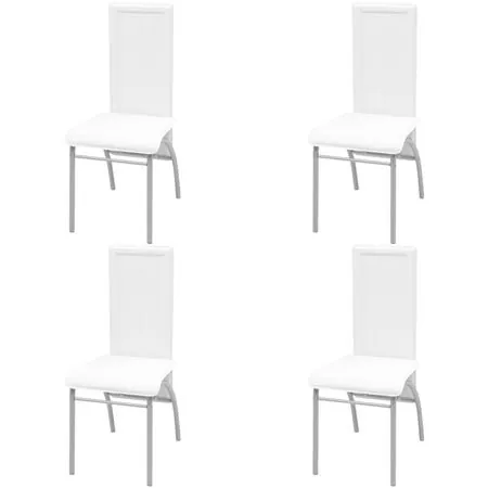  Set masă cu scaune, 5 piese, Alb