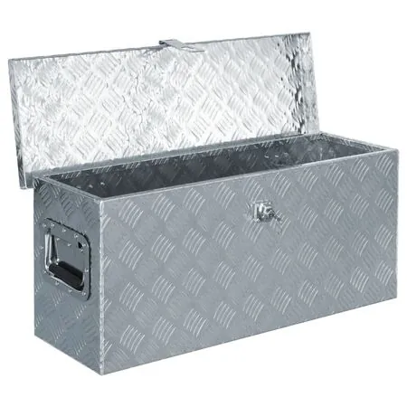  Cutie din aluminiu, 76,5 x 26,5 x 33 cm, argintiu