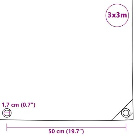  Prelată 650 g/m² 3 x 3 m Verde