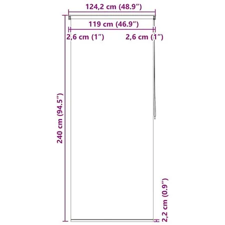  Jaluzea roletă de duș, alb, 120x240 cm