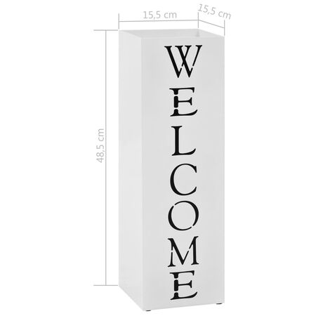  Suport pentru umbrelă Welcome, oțel, alb 