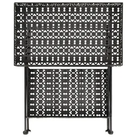  Măsuță de ceai pliabilă stil vintage negru 58x35x72 cm metal