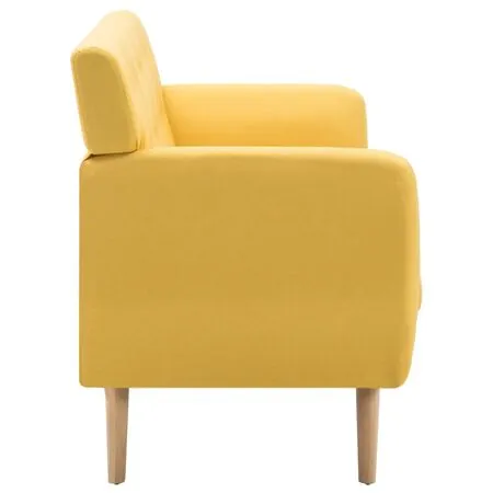  Canapea cu 3 locuri, material textil, 172 x 70 x 82 cm, galben