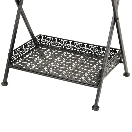  Măsuță de ceai pliabilă stil vintage negru 58x35x72 cm metal