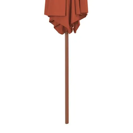  Umbrelă de soare de exterior, stâlp din lemn, cărămiziu, 270 cm