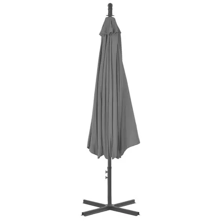 Umbrelă în consolă cu stâlp din oțel, antracit, 300 cm