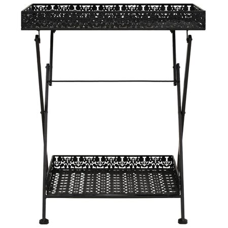  Măsuță de ceai pliabilă stil vintage negru 58x35x72 cm metal