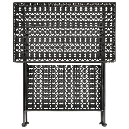  Măsuță de ceai pliabilă stil vintage negru 58x35x72 cm metal