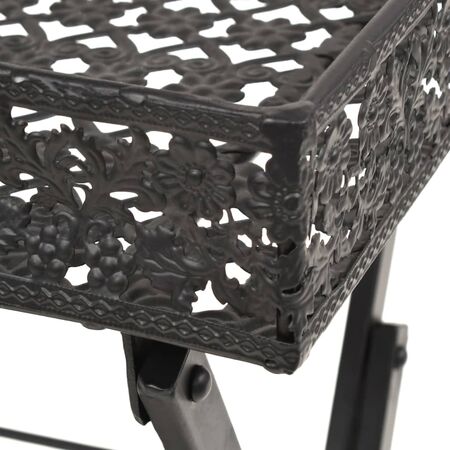  Măsuță de ceai pliabilă stil vintage negru 58x35x72 cm metal