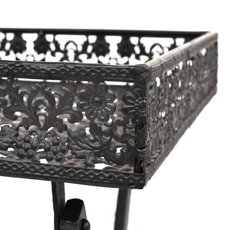  Măsuță de ceai pliabilă stil vintage negru 58x35x72 cm metal