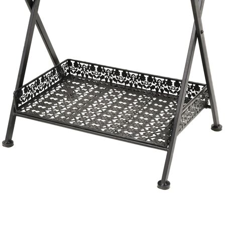  Măsuță de ceai pliabilă stil vintage negru 58x35x72 cm metal