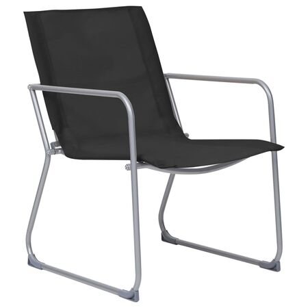  Set mobilier de grădină, 4 piese, negru, oțel și textil
