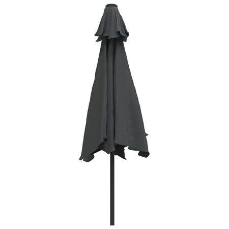  Umbrelă de soare exterior cu LED & stâlp de oțel antracit 300cm