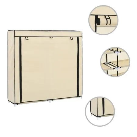  Pantofar cu husă, crem, 115x28x110 cm, material textil