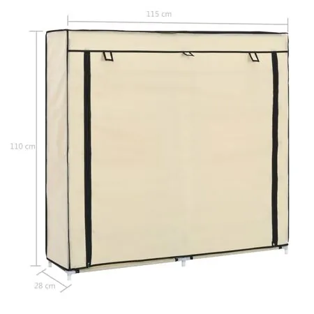  Pantofar cu husă, crem, 115x28x110 cm, material textil