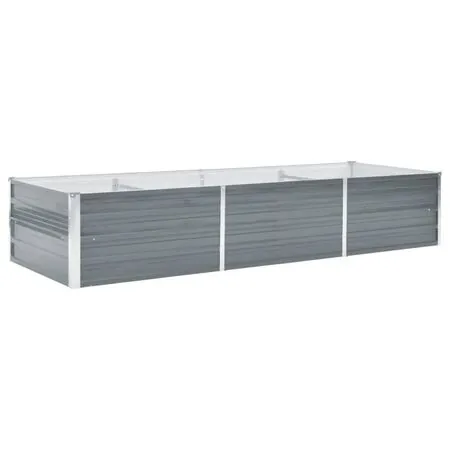  Strat înălțat de grădină, gri, 240x80x45 cm, oțel galvanizat