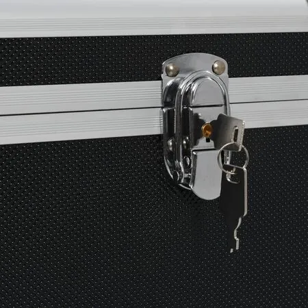 Cutii de depozitare, 3 buc., negru, aluminiu