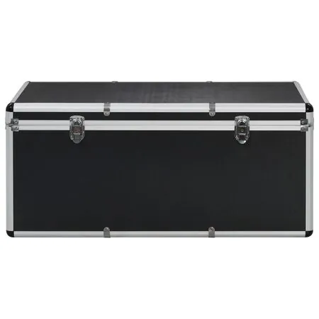  Cutii de depozitare, 3 buc., negru, aluminiu