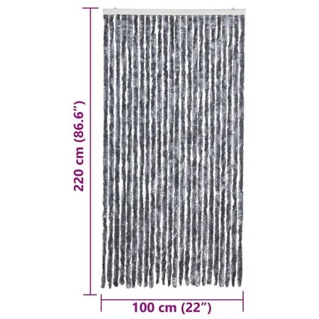  Perdea pentru insecte, argintiu, 100x220 cm, Chenille