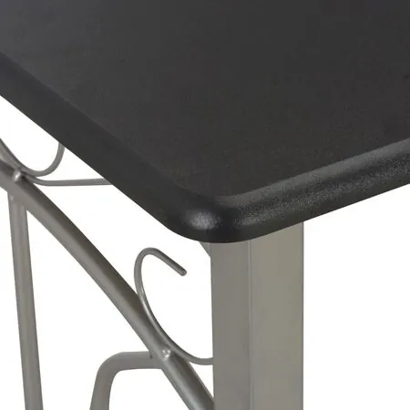  Set mobilier de bar, 3 piese, negru, lemn și oțel