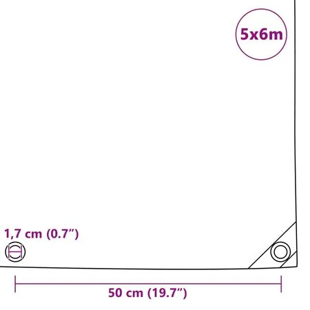  Prelată, albastru, 5 x 6 m, 650 g/m²