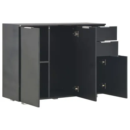  Dulap, negru extralucios, 107x35x80,5 cm