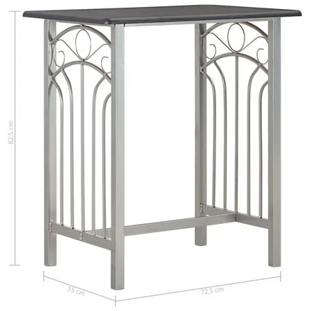  Set mobilier de bar, 3 piese, negru, lemn și oțel