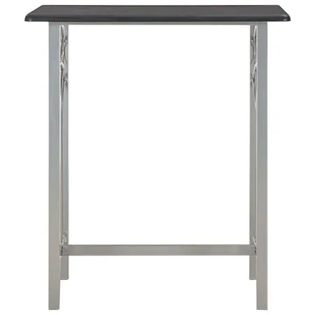  Set mobilier de bar, 3 piese, negru, lemn și oțel