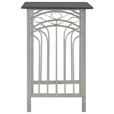  Set mobilier de bar, 3 piese, negru, lemn și oțel