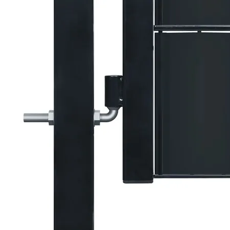  Poartă de gard, antracit, 100x101 cm, PVC și oțel  