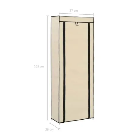  Pantofar cu husă, crem, 57 x 29 x 162 cm, material textil