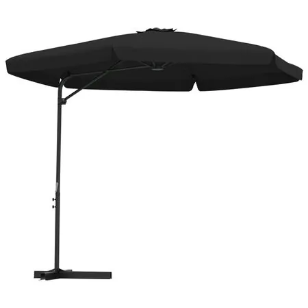  Umbrelă de soare de grădină, stâlp din oțel, negru, 300 cm