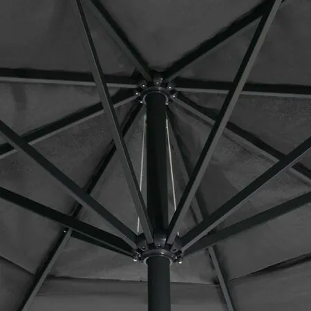  Umbrelă de soare de exterior, stâlp aluminiu, antracit, 600 cm