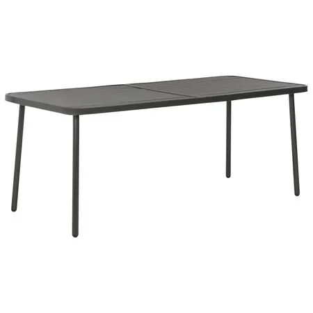  Set mobilier de exterior, 9 piese, gri închis, oțel