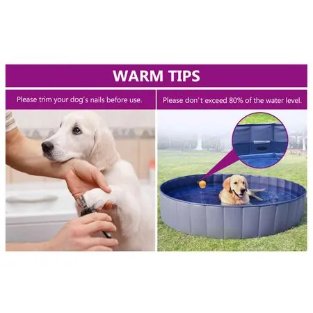  Piscină pentru câini pliabilă, albastru, 80 x 20 cm, PVC