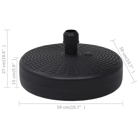  Suport de umbrelă, negru, 24 L, umplere cu nisip/apă 