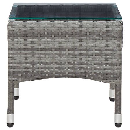  Set mobilier de grădină cu perne, 4 piese, gri, poliratan